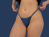 This image features a delicate and stylish "Number 2 in Royal Sapphire" G-string, presented in a barely-there design. The underwear is crafted from 100% cotton, ensuring breathability and comfort.
